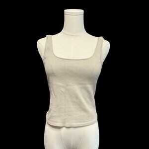 👗5/$25 - Cream/Gold  Cropped Tank Top
